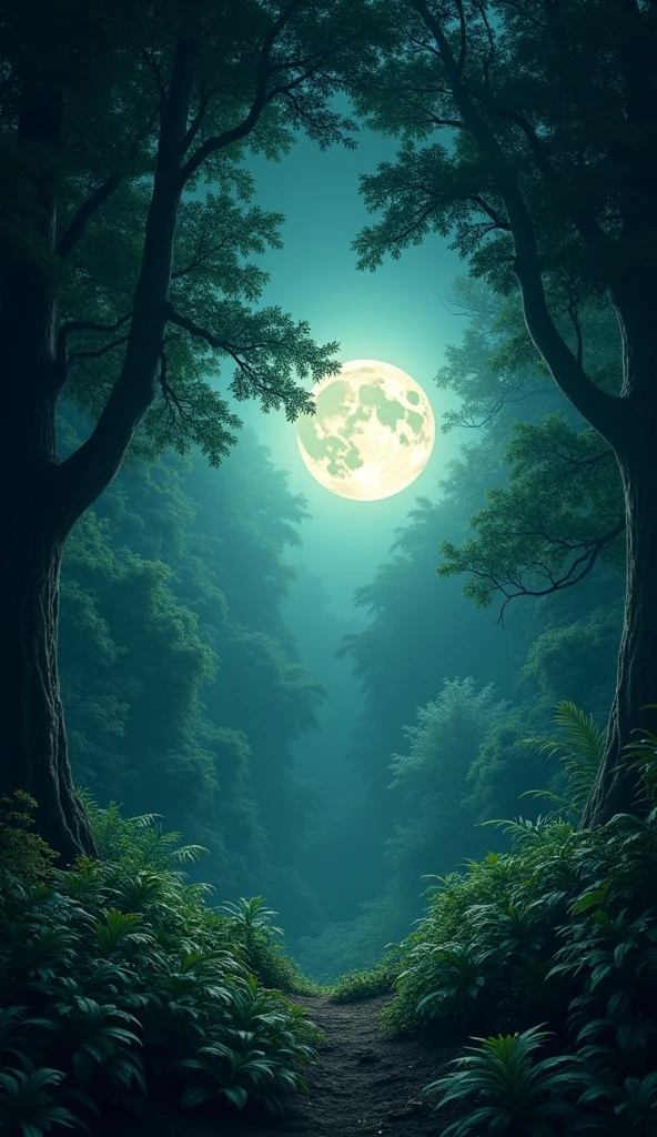forest moon moon明り nature 葉の隙間からmoonが見える nature