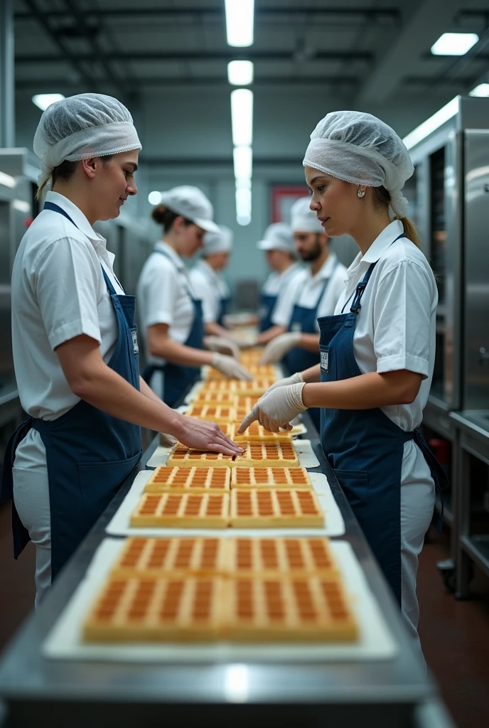 Training in a company's waffle process, teaching the use of equipment