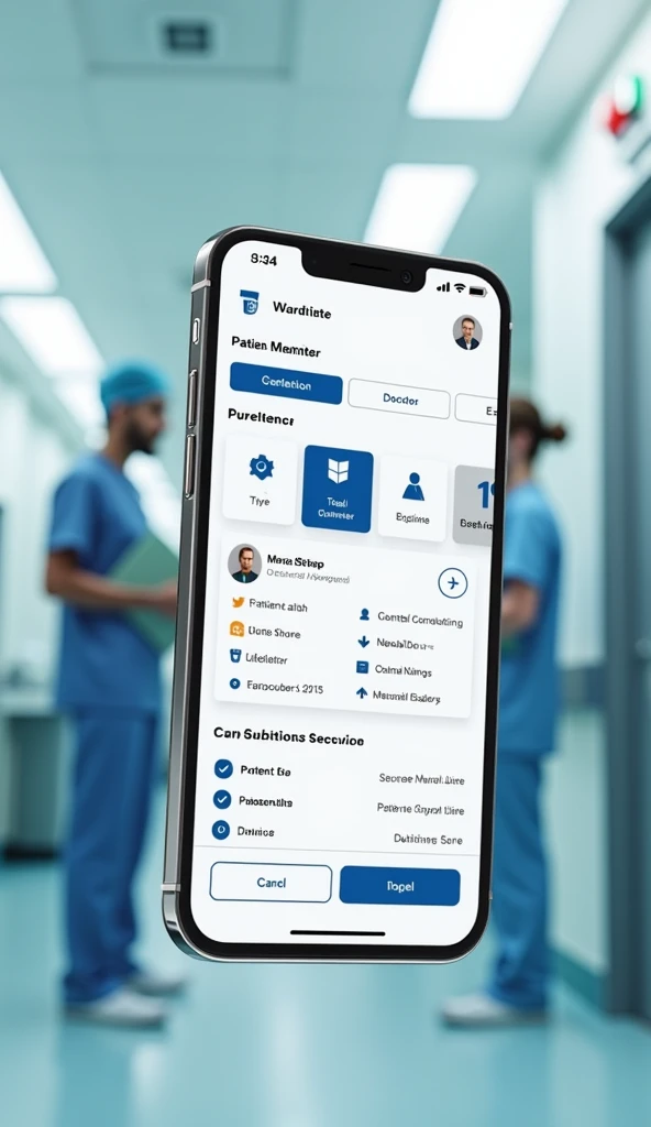 Design an APP page with consultation and ward rounds functions,Applicable to ISO system