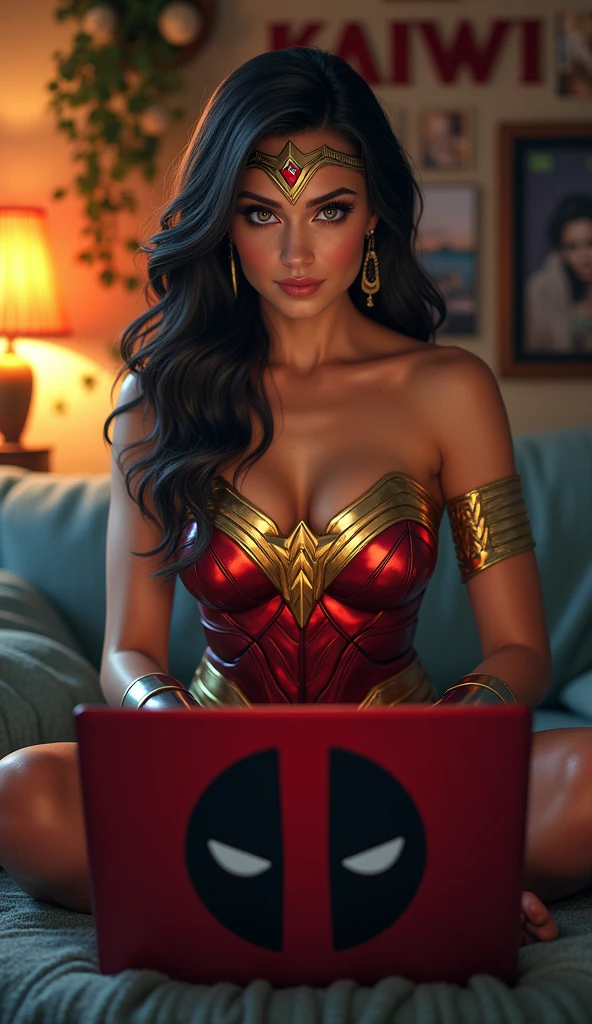 "Voluptuous priestess with tattoos and percings on her body and an Iron Man mask outside a Hindu temple Ultra-realistic photo" --auto