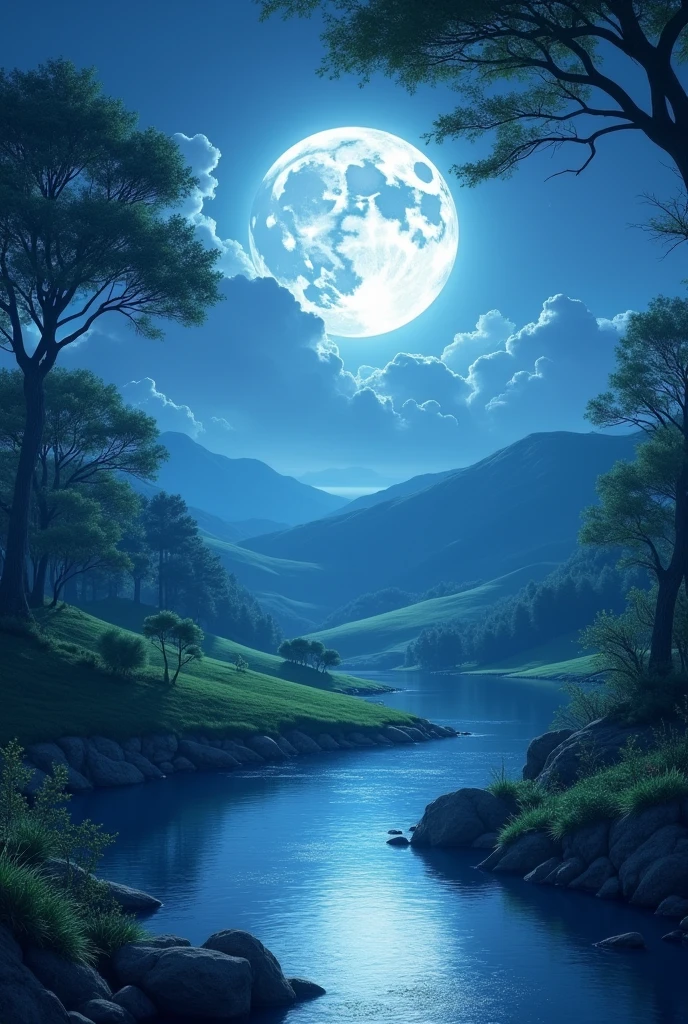 Beautiful summer moon light image