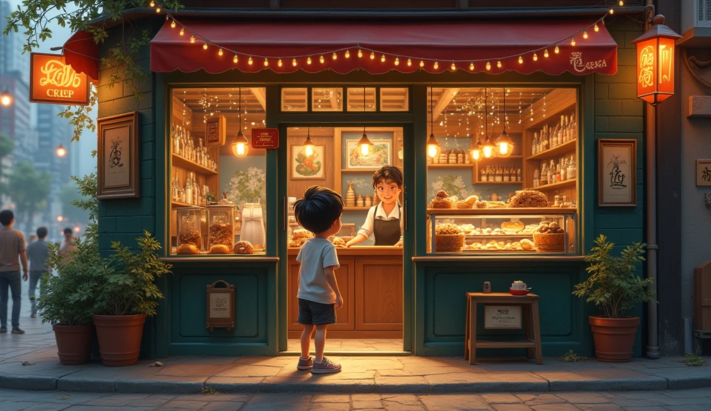 A small shop in the city where a boy finds work: