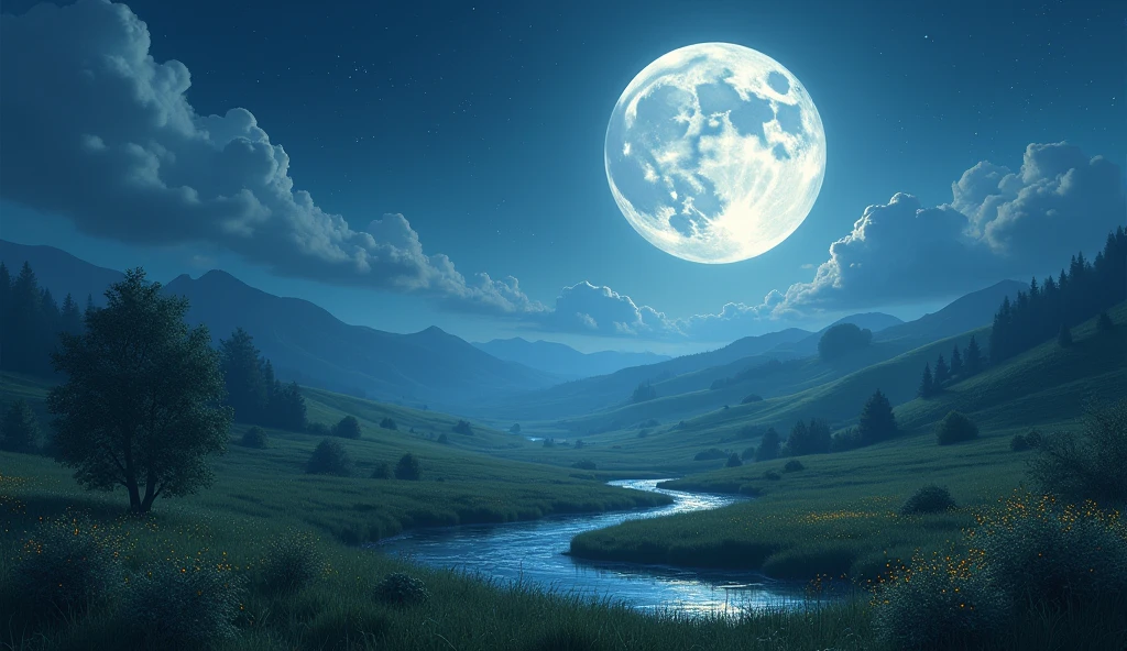 Beautiful summer moon light image 
