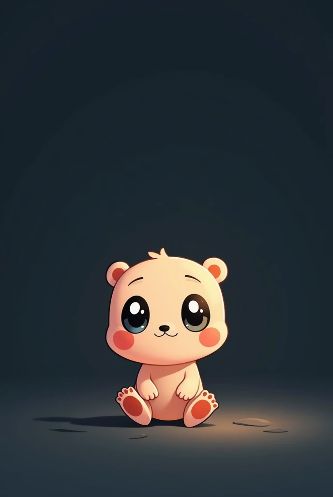 （Most of the background is solid color.），Simple little cute cartoon character picture below，Dark brightness