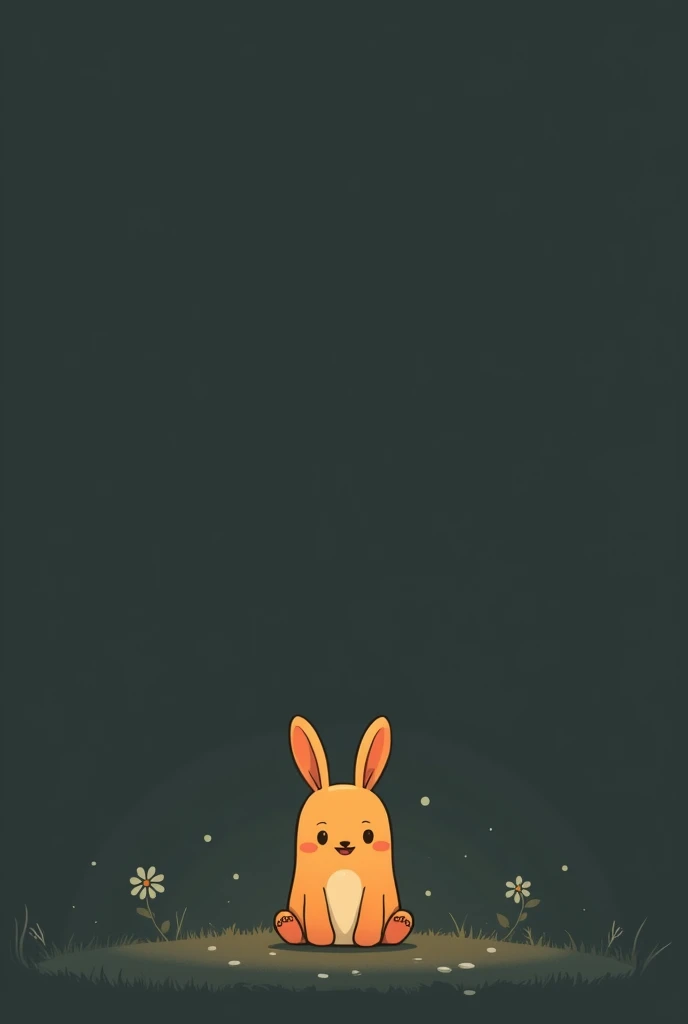 （Most of the background is solid color.），Simple little cute cartoon character picture below，Dark brightness