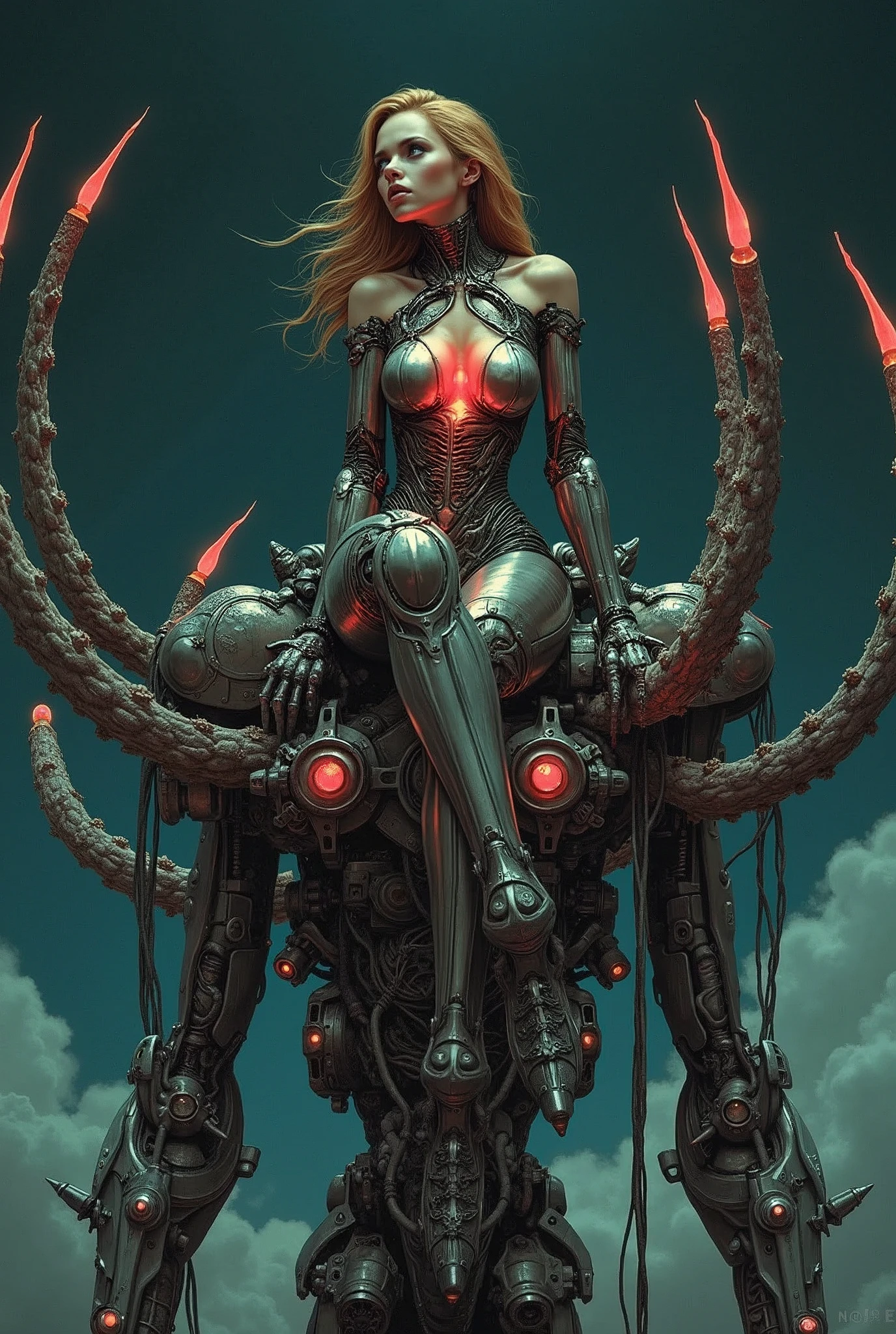 (masterpiece, top quality, best quality, official art, beautiful and aesthetic:1.2), (1girl:1.3), extreme detailed,colorful,highest detailed ((ultra-detailed)), (highly detailed CG illustration), ((an extremely delicate and beautiful)),(from side),cinematic light,((1mechanical girl)),solo,full body,(machine made joints:1.2),((machanical limbs)),(blood vessels connected to tubes),(mechanical vertebra attaching to back),((mechanical cervial attaching to neck)),(sitting),expressionless,(wires and cables attaching to neck:1.2),(wires and cables on head:1.2)(character focus),science fiction,white background,(blood:1.5)