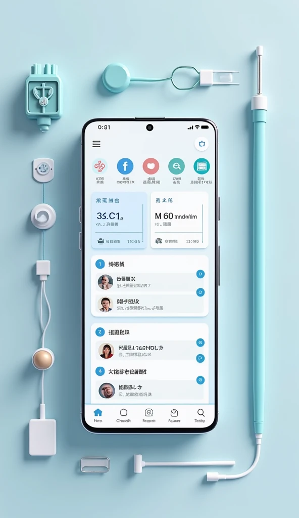 Design a medical APP page,Features:Interrogation_Admission rate_Should be treated_Has been treated;Rounds_Completion Rate_Should be checked_Investigation, etc.,Suitable for Chinese people’s usage habits,advanced,Technology,ISO system