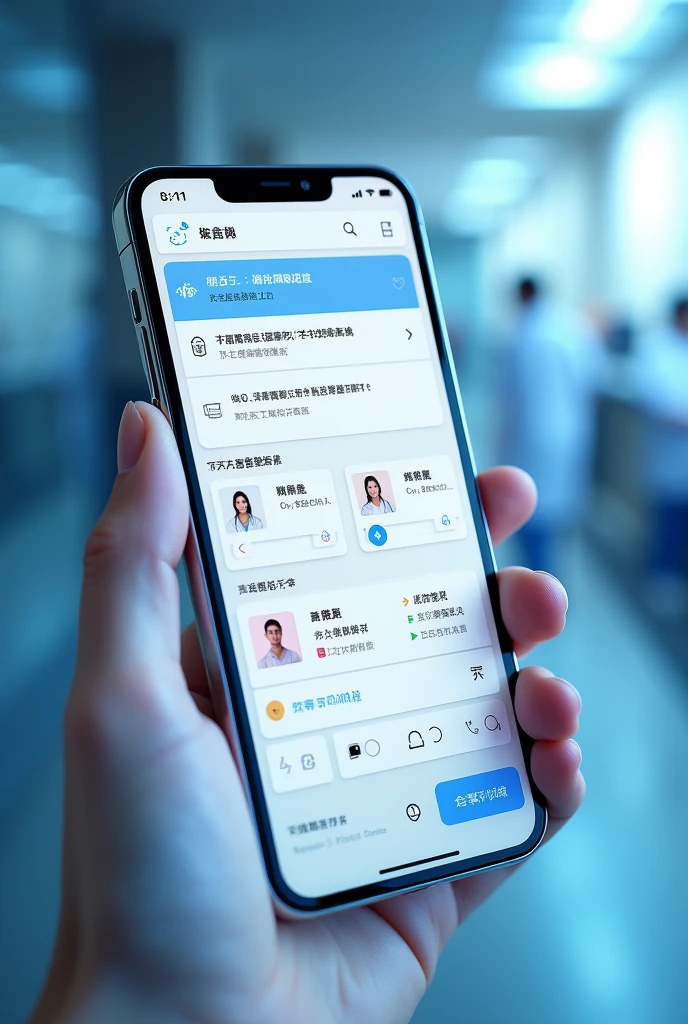 Design an APP page with consultation and ward rounds functions,For Chinese people,Chinese usage habits,advanced,Technology,ISO system applet