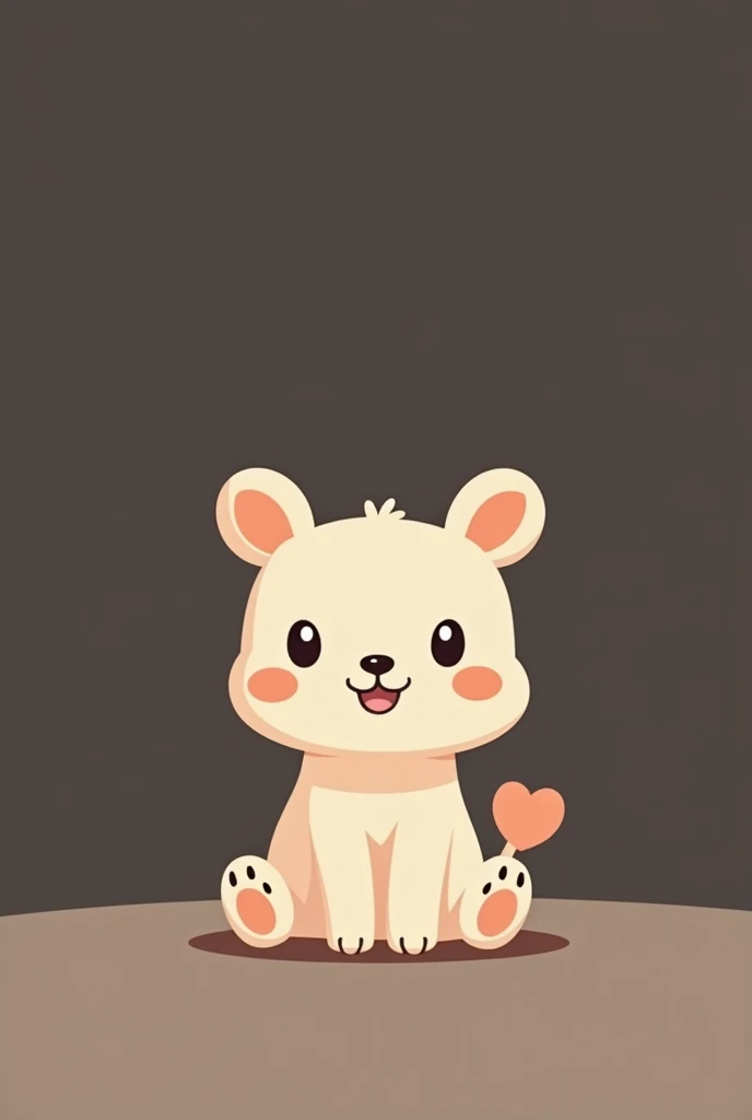 (Most of the background is solid color.),Simple little cute cartoon character picture below,Dark brightness