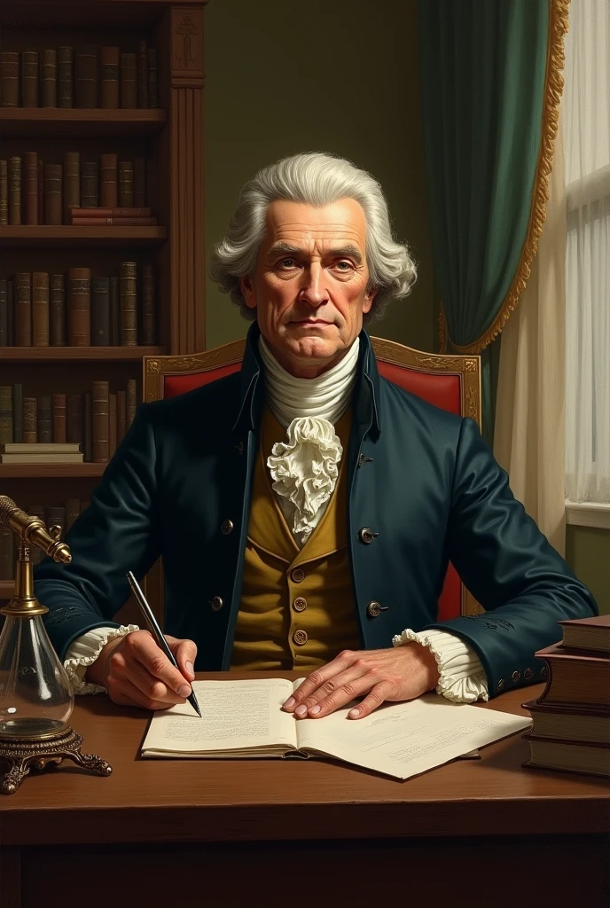 Create an image of Thomas Jefferson's during working