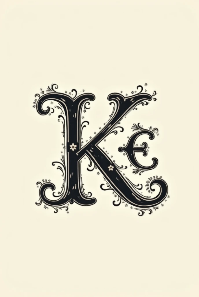 Logo with initials K£ in classic decorative style