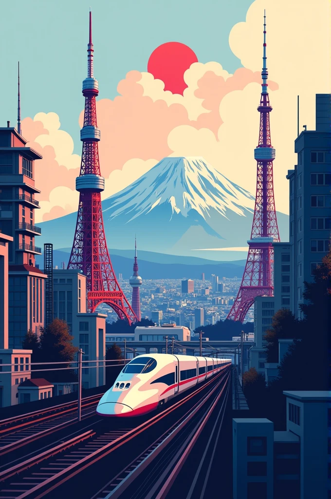 Tokyo Tower Tokyo Skytree Tsutenkaku Kyoto Tower Mt. Fuji Shinkansen Abeno Harukas