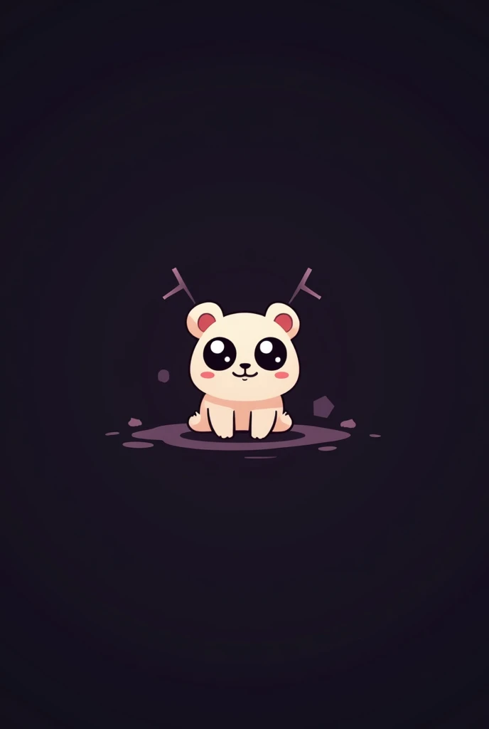 (Most of the background is solid color.),Simple little cute cartoon character picture below,Dark brightness
