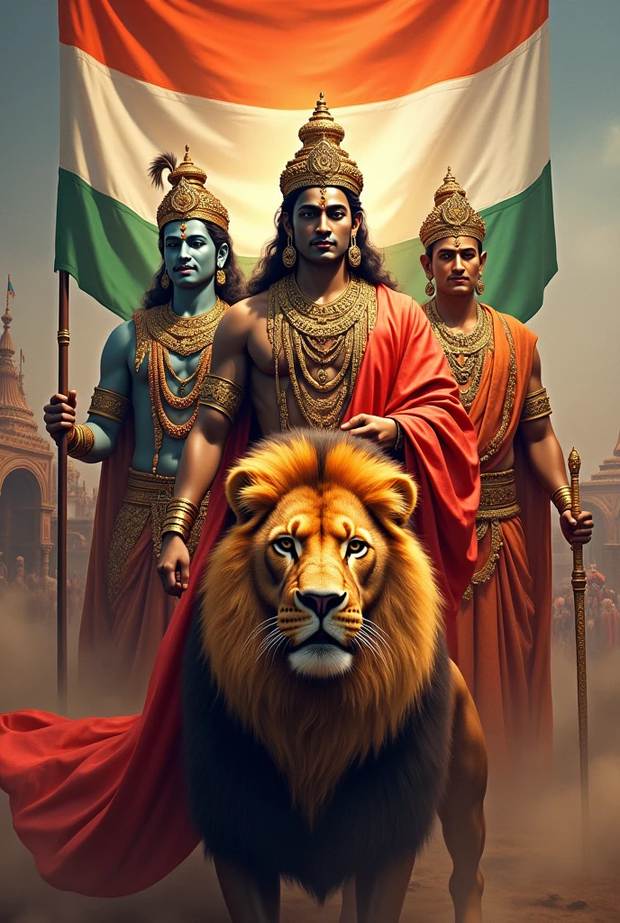 A old b image with load Ram ,load krishna ,load gautam Buddha and seting pogistion Maharana partap, Prithviraj chauhan back ground title Kshatriya Rajput and rajputana flag and also atatched name
Shree ram chandra side lion (background name Kshatriya Rajput )