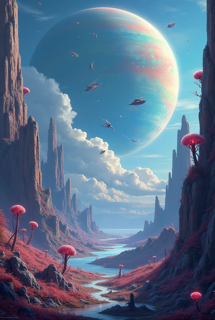 A unique planet with beautiful creatures on it