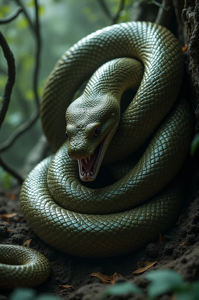 A snake is eating snake