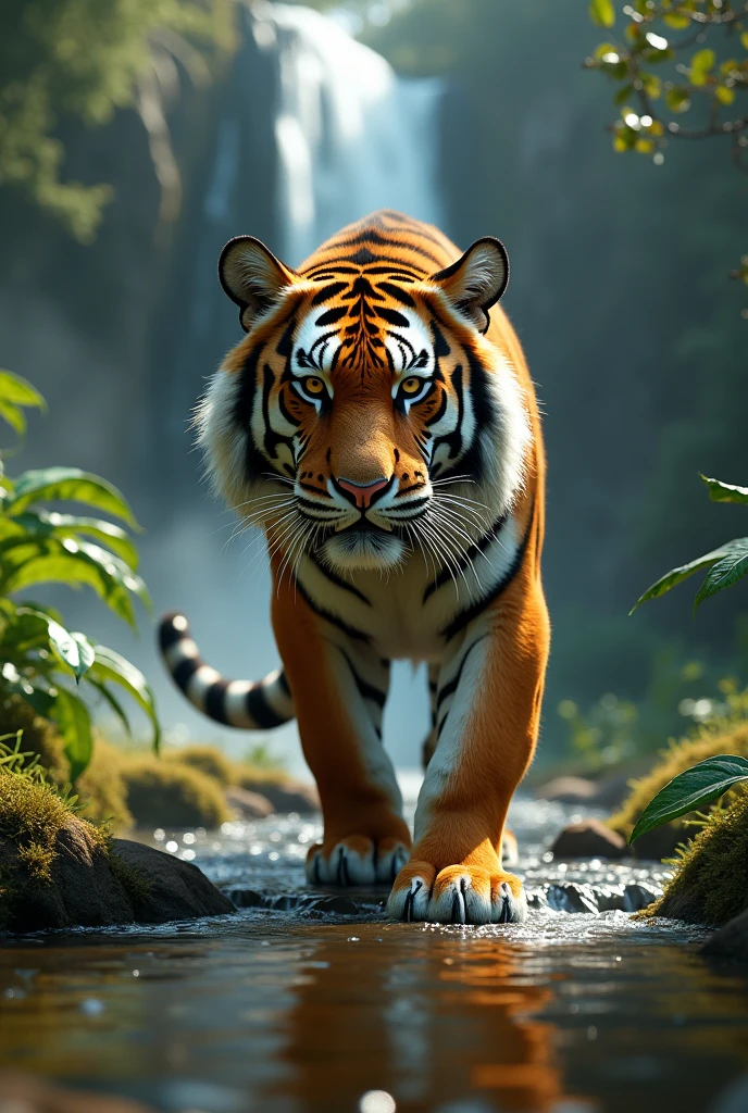 Realistic natural wild image , Ultra hd, illusion On Tiger ,