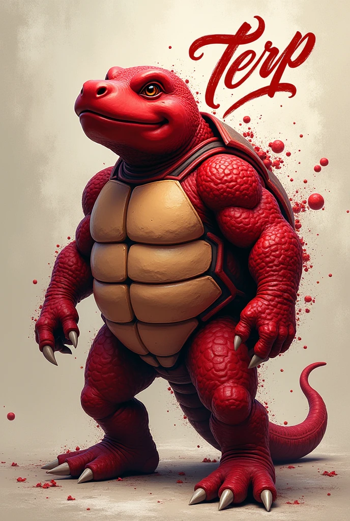 create a profile picture with Red Terp on it and the letters flowing downwards 