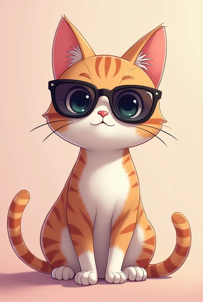 Anime style cat wearing sunglasses