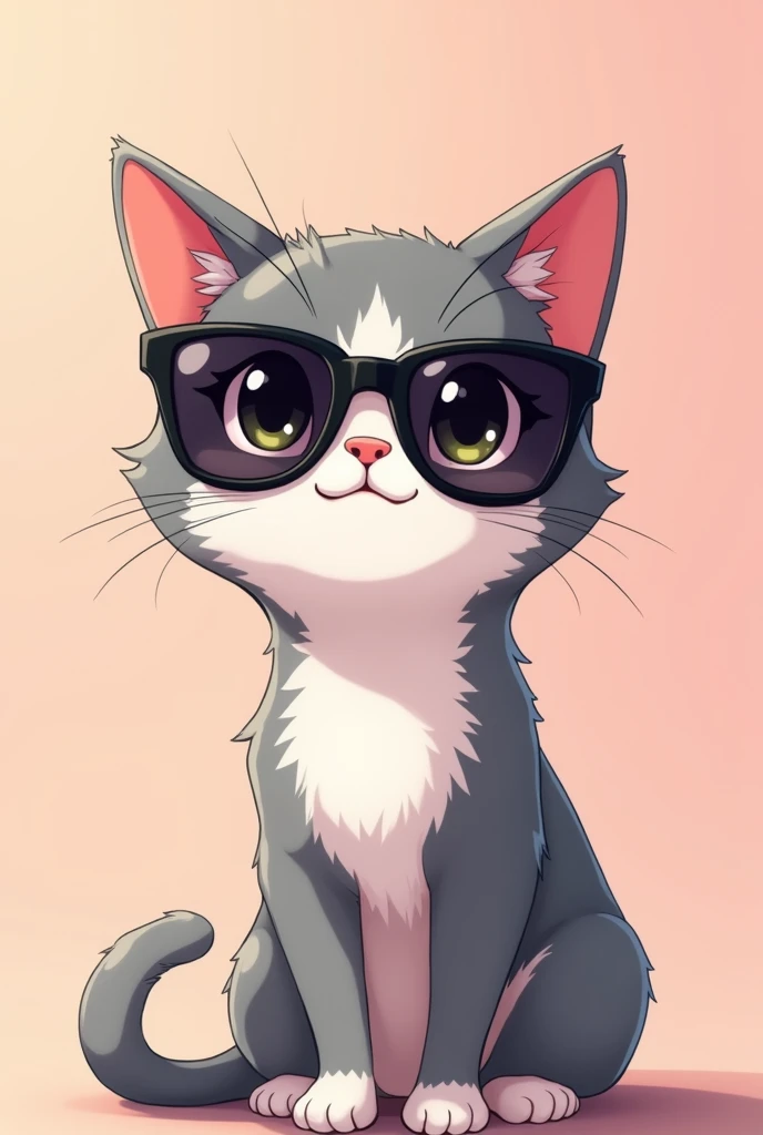 Anime style cat wearing sunglasses