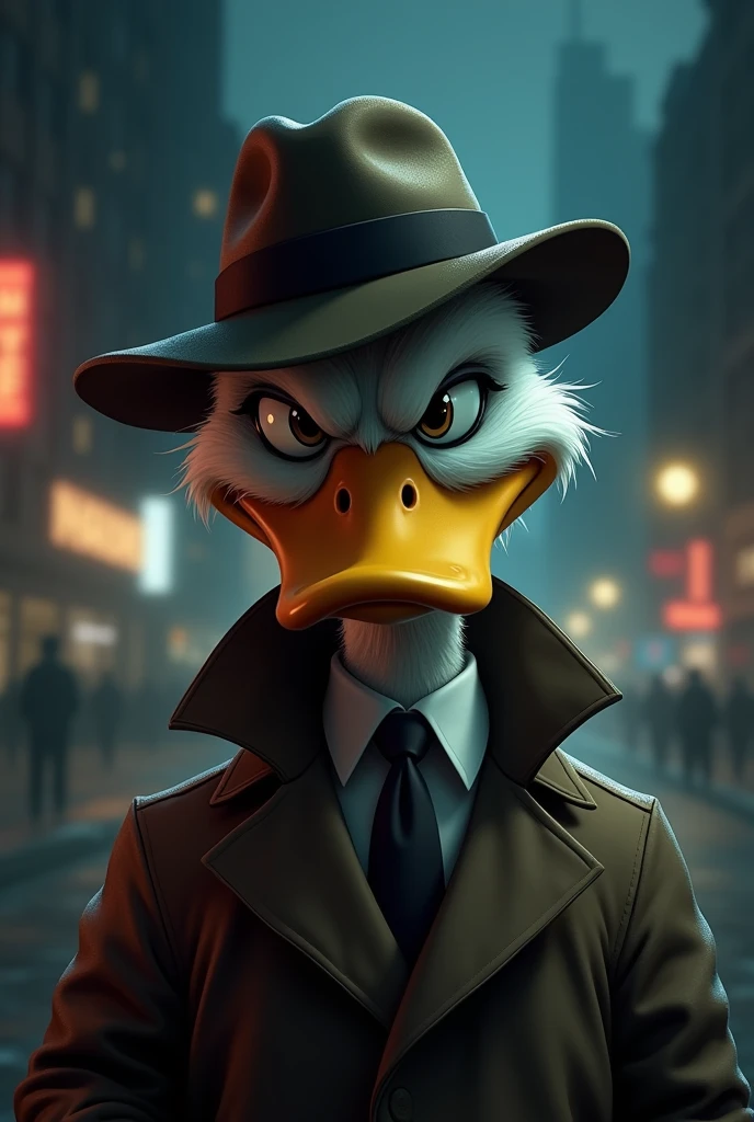 Suspicious detective duck for a profile picture