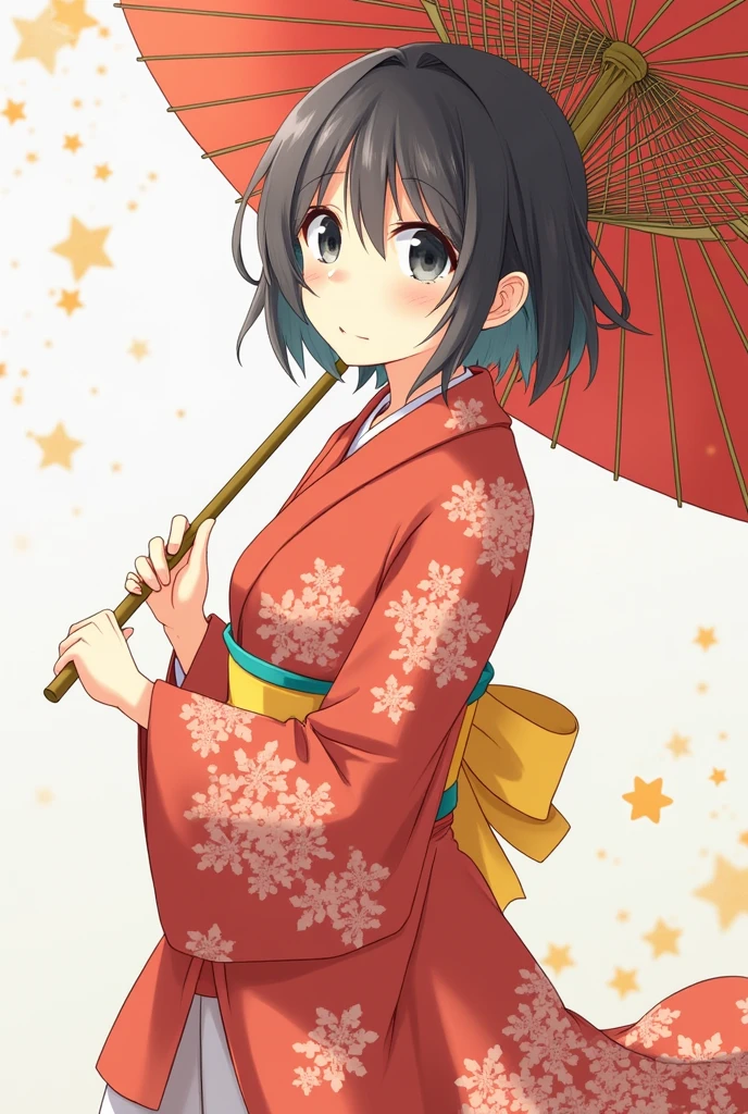 Like Somenosuke Sometaro、Kimono that spins a square with an umbrella