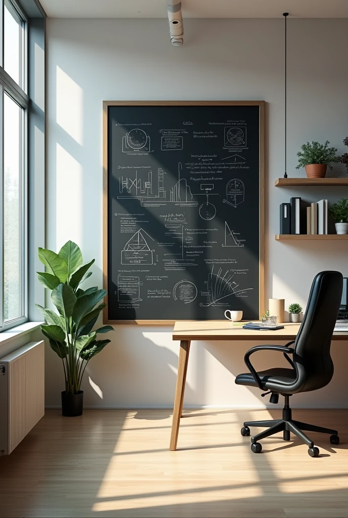 Office and blackboard