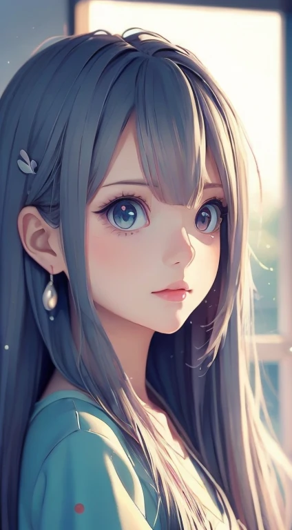 anime girl with a brush and a painting board in front of a window, painted in anime painter studio, Realistic cute drawings, beautiful anime portrait, anime. Soft lighting, Detailed painting 4k, anime realism style, realistic anime artstyle, Gweiz-style artwork, realistic anime art style, made with anime painter studio, portrait anime girl