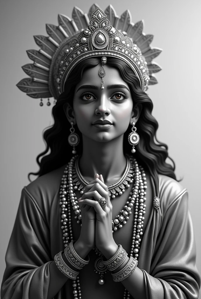 Lord Krishna real image in black and white