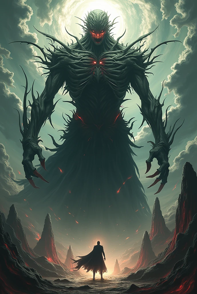 From the anime bleach make an amalgamation of a hollow form like aizen hogyoku form