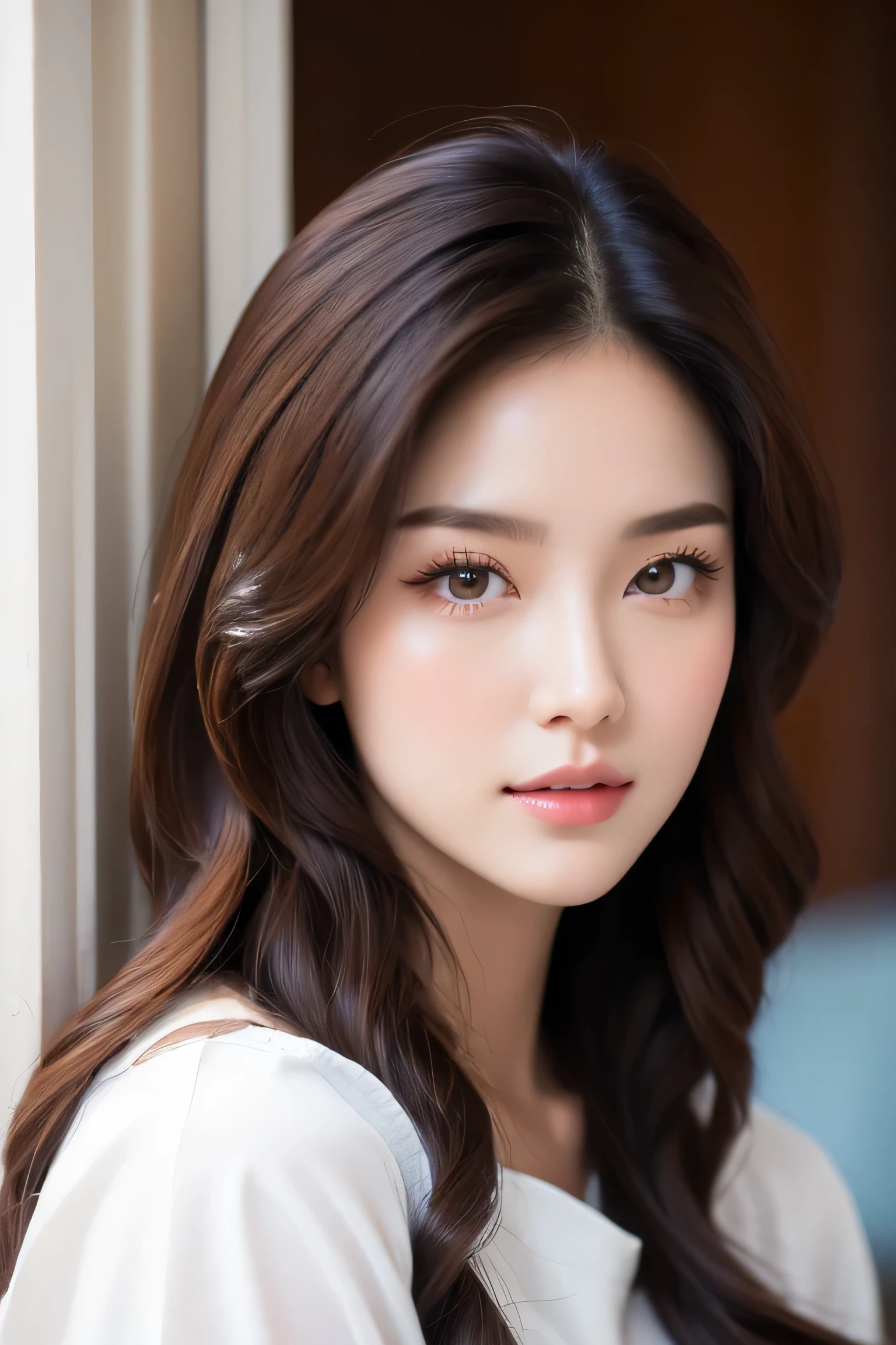 a close up of a woman in a white shirt and jeans, beautiful south korean woman, gorgeous young korean woman, beautiful young korean woman, gorgeous chinese model, female actress from korea, korean woman, cute korean actress, hwang se - on, korean girl, beautiful asian woman, very attractive and beautiful, chinese girl, korean women's fashion model, japanese model