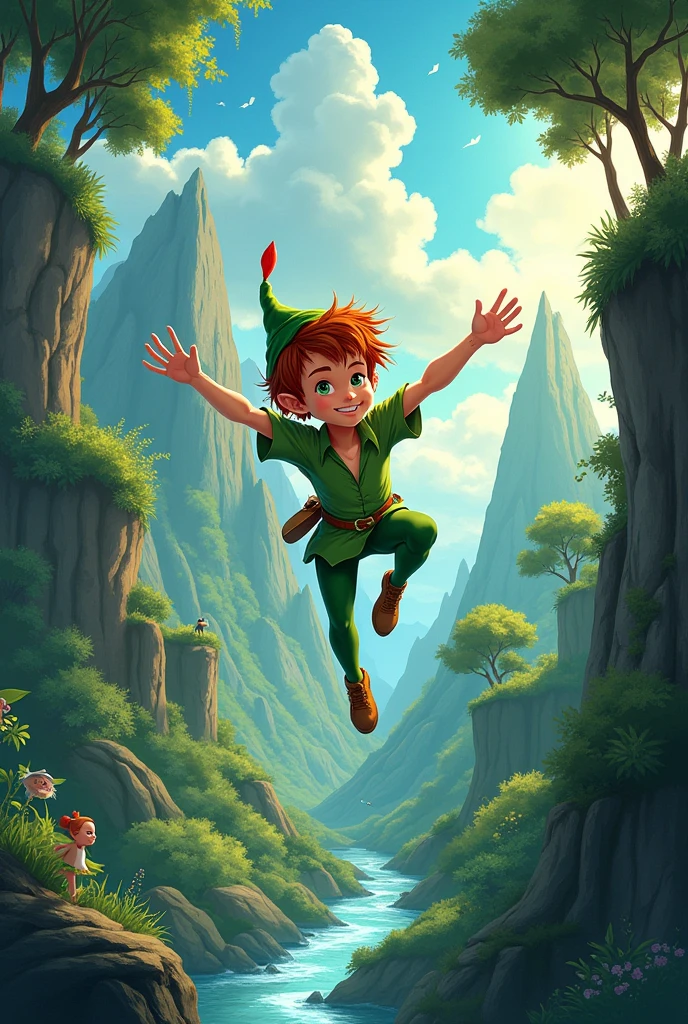a text comic about peter pan