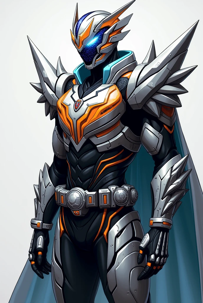 Kamen Rider
Overall Design
Asymmetrical Design
Kamen Nizer Hamel features an asymmetrical design with distinct differences on each side. One shoulder has a sharp, mechanical armor with protruding spikes, while the other side is smooth and streamlined. This asymmetry symbolizes the character's complex nature and powerful abilities.
Color Scheme
The primary colors are gray, black, and white, with irregular accents of orange and indigo lines or patterns. This color scheme enhances the character's sharpness and energy.
Shoulder Armor
Each shoulder has a unique design. One shoulder features protruding, sharp spikes, while the other side has a more streamlined, mechanical look. Additionally, the character's right shoulder is adorned with a heavy, black cape, lined with orange on the inside. The cape adds a sense of majesty and gravity to the character, with energy effects that are visible when it moves.
Spiked Details
The body is decorated with sharp, spiked details that serve both defensive and offensive functions. These spikes are designed to look mechanical while also having an organic feel.
Harmel Driver (Transformation Belt)
Design
The Harmel Driver features a large central crystal core that shines in orange and indigo. The belt itself is black with intricate mechanical parts.
Transformation Mechanism
Crystal Core
The central crystal core can be rotated by hand, initiating the energy release that triggers transformation. As the core spins, the entire belt lights up, accompanied by sound effects.
Kondum Golbo
The transformation item, Kondum Golbo, fits into a slot at the bottom of the belt. Inserting the Golbo causes parts of the belt to expand and simulate the flow of energy.
Side Mechanisms
Spiked Energy Cartridge
On the right side of the belt, there is a cartridge for energy charging. This cartridge can be removed and customized with additional parts, enhancing the belt's power during combat.
Energy Lever
Located on the left side, this lever is used to