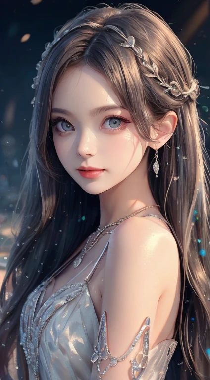 最high quality, masterpiece, High resolution, One person, Porcelain Dress, hair accessory, necklace, jewelry, Pretty face, On the body, Tyndall effect, Realistic, Shadow Studio, Rim Light, Dual Tone Lighting, (High Definition Skins: 1.2), 8k UHD, Digital SLR, Soft Light, high quality, Volumetric Light, Sneak Shot, photograph, High resolution, 4K, 8k, Background Blur,