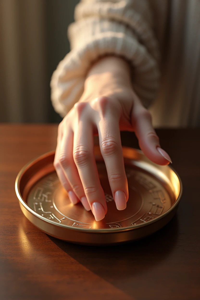 Hand on tray