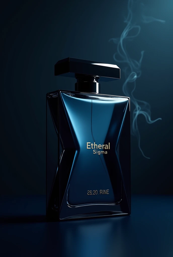 Make a cool graphic on a perfume box. Picture must be in sigma and attitude. Brand name is ethereal and perfume name is sigma.color must be black and dark blue gradient color
Make a box on this perfume 
Make a design for perfume box with cigaar and smoke
Yes make more with this type of bottle
Make a perfume box 


