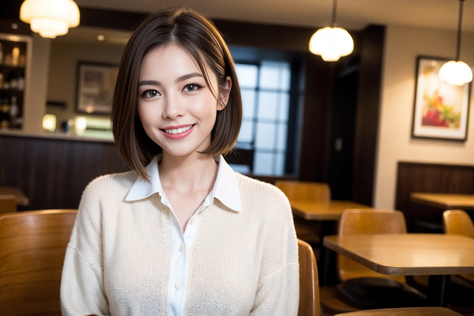 ((Highest quality、8k、masterpiece:1.3))、slimカップル、modelカップル、(Realistic, Intricate details:1.2), Japanese food、Buckwheat、Japanese sake、Shochu 、Amazing view of the sunset sky and clouds、A bright smile、The wonderfulness of smile、Bright image、Beautiful Face, blue eyes, The light shines on your face, blush, short hair,Bright Face、 (Age 37), 39 years old, sparkling wine、Two beauties、Brown Hair、Shortcuts、Long sleeve shirt、dress、Beautiful woman 1, (slimな顔), (The body is slim), (Brown Hair), (Shortcuts), cheeks turn a little red,Attractive beauty、restaurant, In a prominent place (From the waist up) Nova Frog Style, actress, model, Upper Body, White wine, slim, smile, (smile: 1.15), Beautiful fine grain, Depth f/2,saturation, High Contrast, Strong light and shadow,Moist Body:1.5、3D texture、Delicate eyes、Brown Hair、The hair is very shiny、