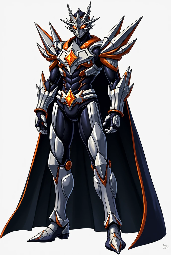 alligator motif
Kamen Rider
Overall Design
Asymmetrical Design
Kamen Nizer Hamel features an asymmetrical design with distinct differences on each side. One shoulder has a sharp, mechanical armor with protruding spikes, while the other side is smooth and streamlined. This asymmetry symbolizes the character's complex nature and powerful abilities.
Color Scheme
The primary colors are gray, black, and white, with irregular accents of orange and indigo lines or patterns. This color scheme enhances the character's sharpness and energy.
Shoulder Armor
Each shoulder has a unique design. One shoulder features protruding, sharp spikes, while the other side has a more streamlined, mechanical look. Additionally, the character's right shoulder is adorned with a heavy, black cape, lined with orange on the inside. The cape adds a sense of majesty and gravity to the character, with energy effects that are visible when it moves.
Spiked Details
The body is decorated with sharp, spiked details that serve both defensive and offensive functions. These spikes are designed to look mechanical while also having an organic feel.
Harmel Driver (Transformation Belt)
Design
The Harmel Driver features a large central crystal core that shines in orange and indigo. The belt itself is black with intricate mechanical parts.
Transformation Mechanism
Crystal Core
The central crystal core can be rotated by hand, initiating the energy release that triggers transformation. As the core spins, the entire belt lights up, accompanied by sound effects.
Kondum Golbo
The transformation item, Kondum Golbo, fits into a slot at the bottom of the belt. Inserting the Golbo causes parts of the belt to expand and simulate the flow of energy.
Side Mechanisms
Spiked Energy Cartridge
On the right side of the belt, there is a cartridge for energy charging. This cartridge can be removed and customized with additional parts, enhancing the belt's power during combat.
Energy Lever
Located on the left side, this
