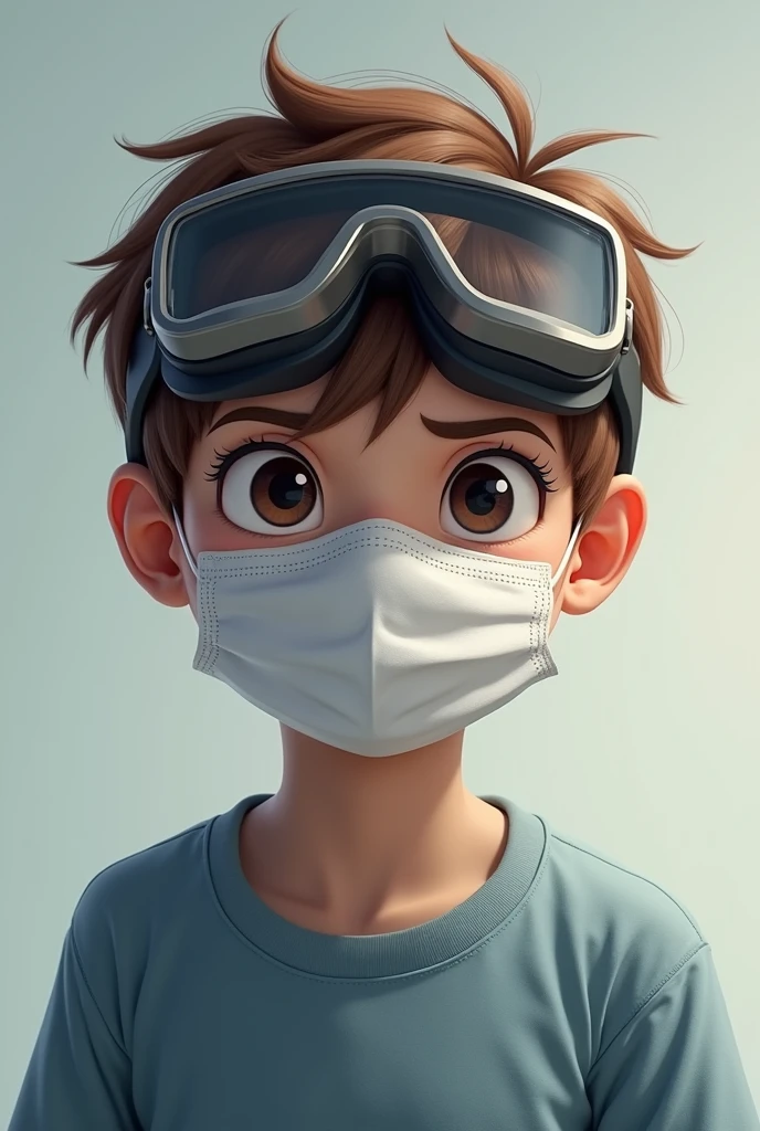 Boy who wear a googles and wear a mask profile image for editor