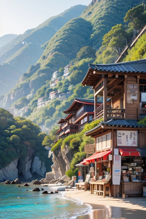 souvenir shop on the seashore, landscape  