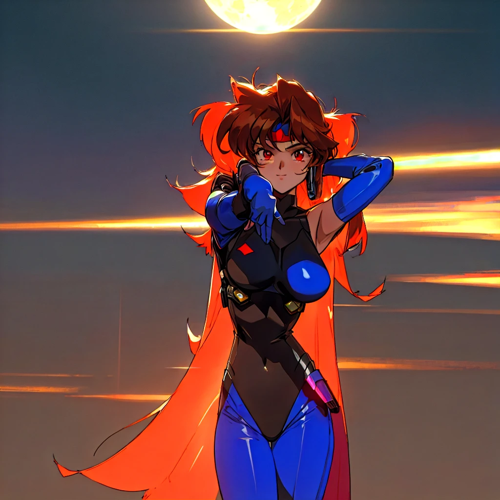 ultra-detailed, Explicit, Beautiful body, Beautiful Nose, Beautiful character design, perfect eyes, perfect face, ultra highres, 4K, beautiful legs, perfect legs, Nice hands, Perfect hand, Masterpiece, Best Quality, Highly detailed, illustration, absurdres, street fighter, doll suit, shadaloo doll, dollsuit, expressionless, blank eyes, looking at viewer, red gloves, emotionless, black latex, corrution, mind control, female combatant, full body, hypnotized, unhappy trance, full body suit, ribbed bodysuit, both arms at side, obey, perfect female body, extremely glossy latex, hypnosis, hypnoLora, empty eyes, Mind control device, poses, submissive_pose, Slave, hat, necktie, standing, standing up straight, Standing at attention, hat, yellow necktie, belt, latex, ribbed bodysuit, thighhighs, garter belt, Fighting Stance, extending the right arm from the shoulder into the air with a straightened hand, military, thigh boots, solo, elizaveta, Elizaveta Fomina, Madan no Ou to Vanadis, heterochromia, yellow eyes, blue eyes, hair ornament, very long hair, pink hair
