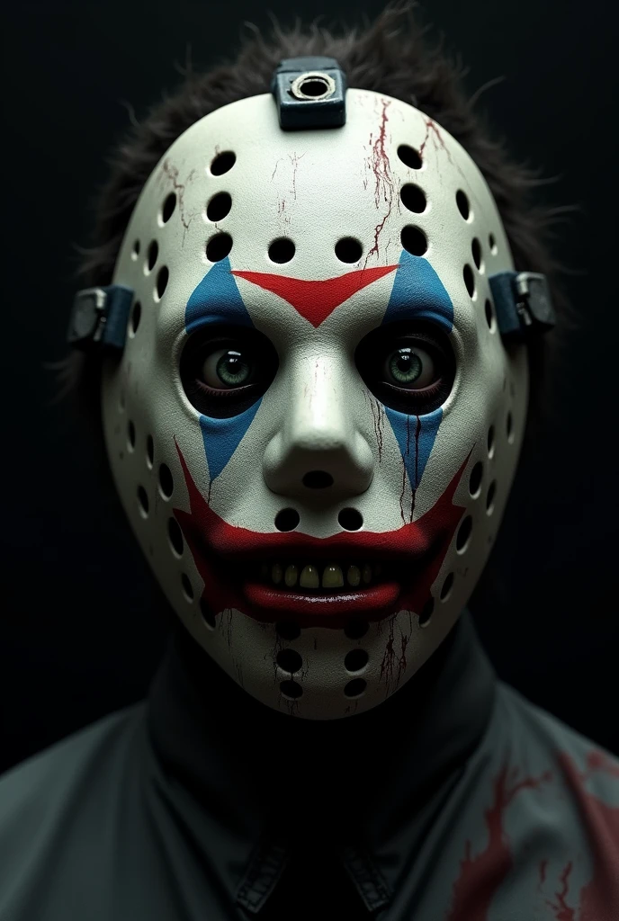merges Jason's face from Friday the 13th with a clown