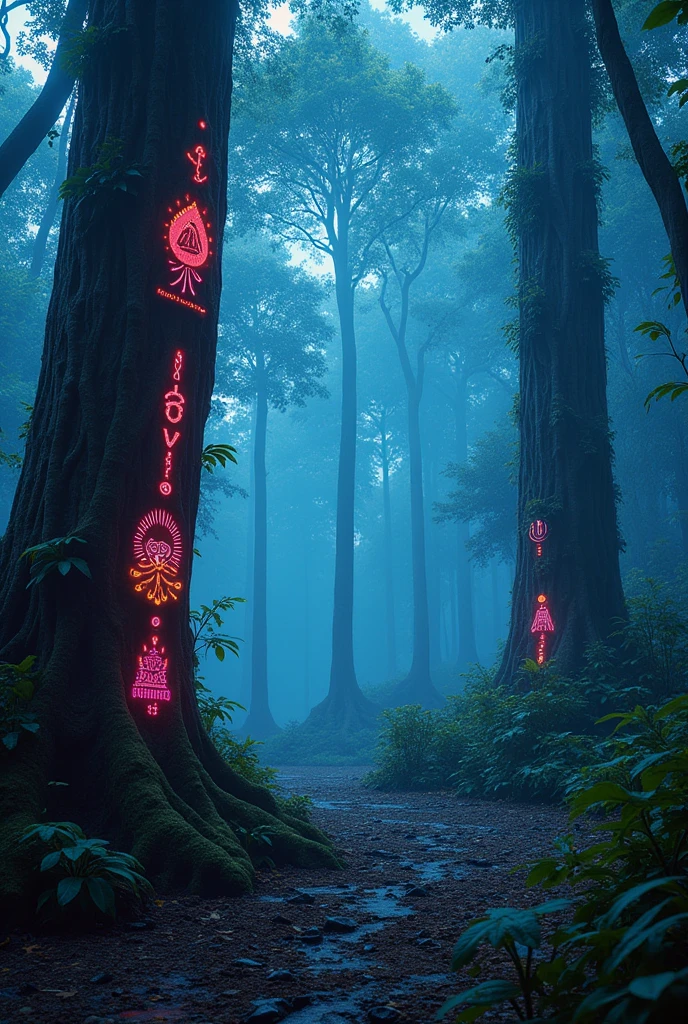 A high-resolution brightly lit photorealistic photograph of an ancient rain forest with criptic symbols of tribals and alienish paterns on the tree trunks glowing in uv colours cinematic cyberpunk uv lightings in the background smog and misty fog in the atmosphere broken ruins of ancient goddess skulptor glowing in uv colours The photograph is styled like a high-end lifestle magazine. The photograph has a light bright happy feel. Use a high-resolution 16k camera with a 2:3 aspect ratio, a raw style, and a quality setting of 2 to capture this vibrant scene
. 32k, full ultra hd, high resolution, photorealistic, natural lighting, ultra realistic photo, high quality, HDR, high resolution, smooth and delicate skin, noble and elegant, ultra-realistic photography vibe, shot with Canon camera, intricate details, 32k --ar 16:9 --s 750 --v 6.1