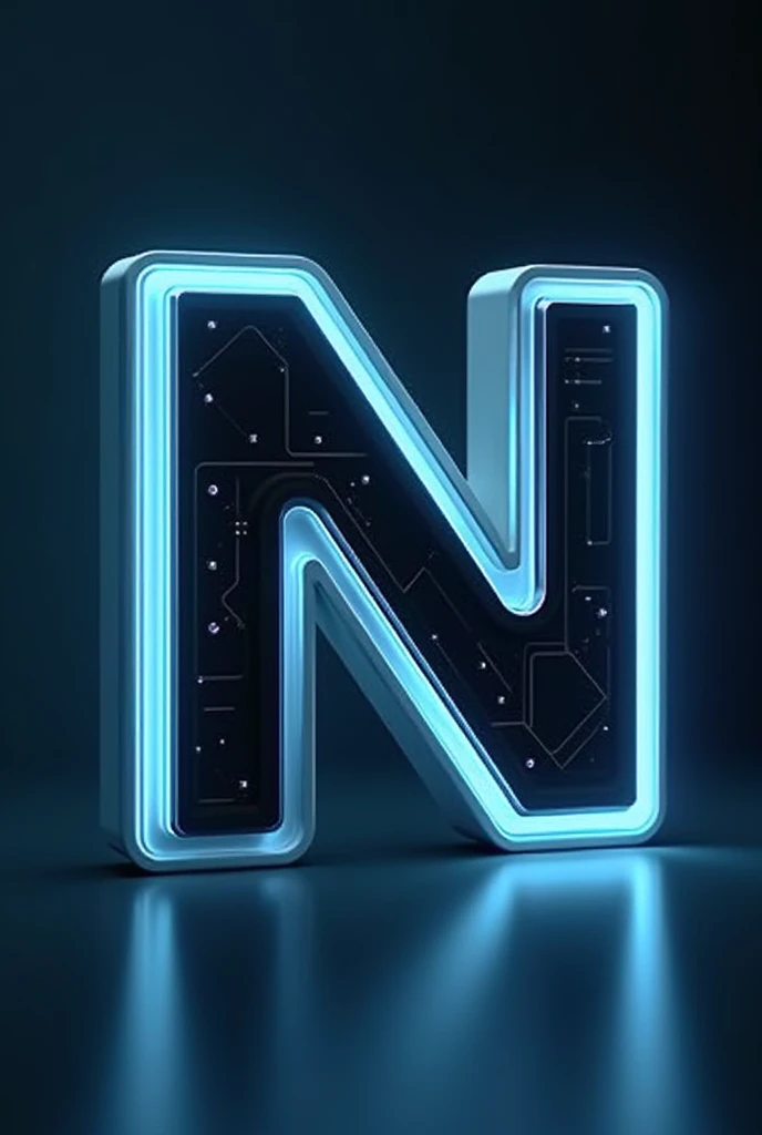 Un "N" avec une police d'écriture futurist