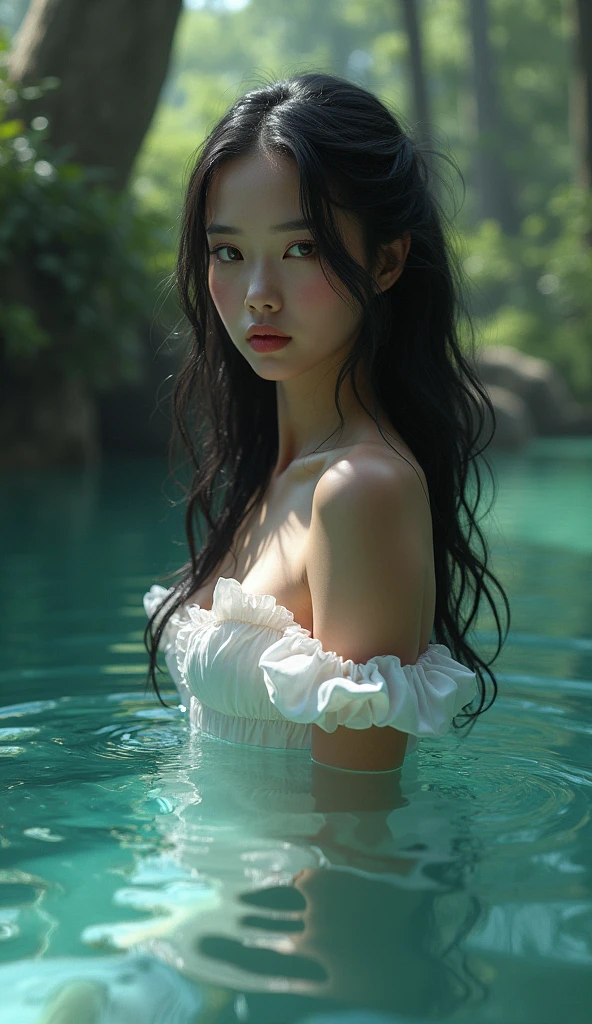 Korean girl bathing full body pic