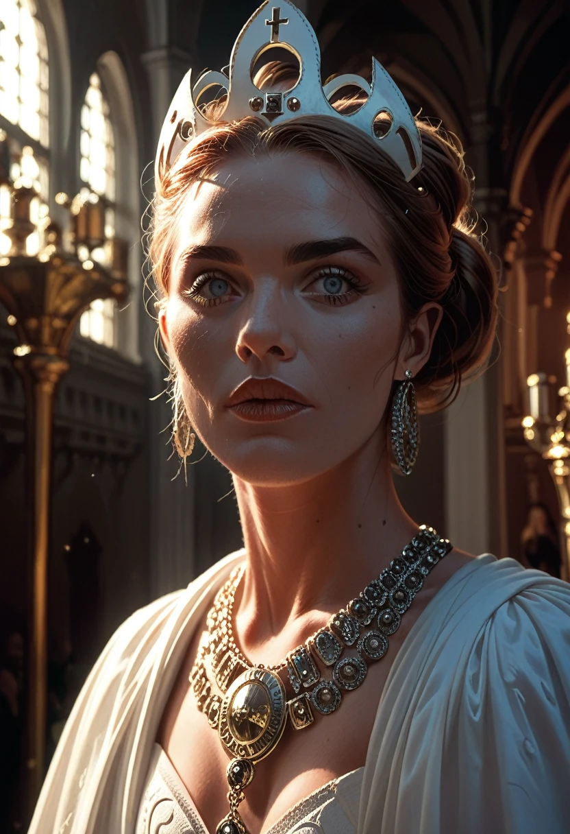 The White Queen, Grimdark, Hope, EOS R5, illustration, concept art, award winning photograph, 8k, Alphonse Mucha style, No Background, nobody, Race, Cinematic lighting