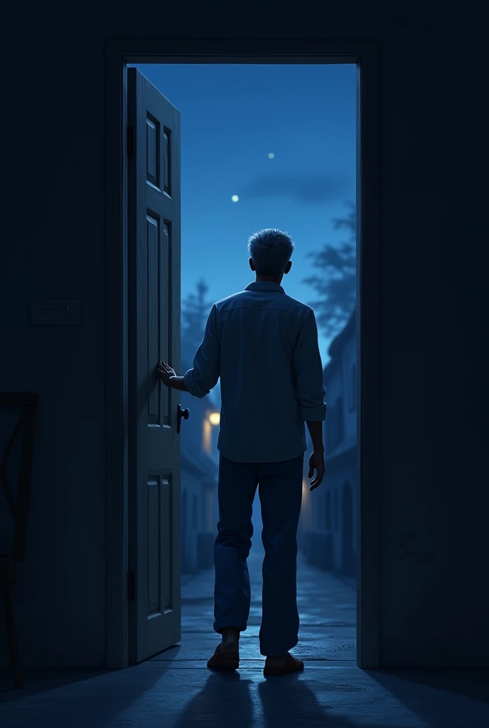 Sanjoy was open the door night time