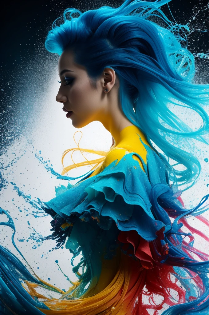 Alberto Seveso's art, Dancing silhouette, water ink, ink water, Ink Cloud, Alberto Seveso's art, Free painting style, Intricate details, Cinema Lighting, Octane Rendering, 8K Rendering, Volumetric lighting