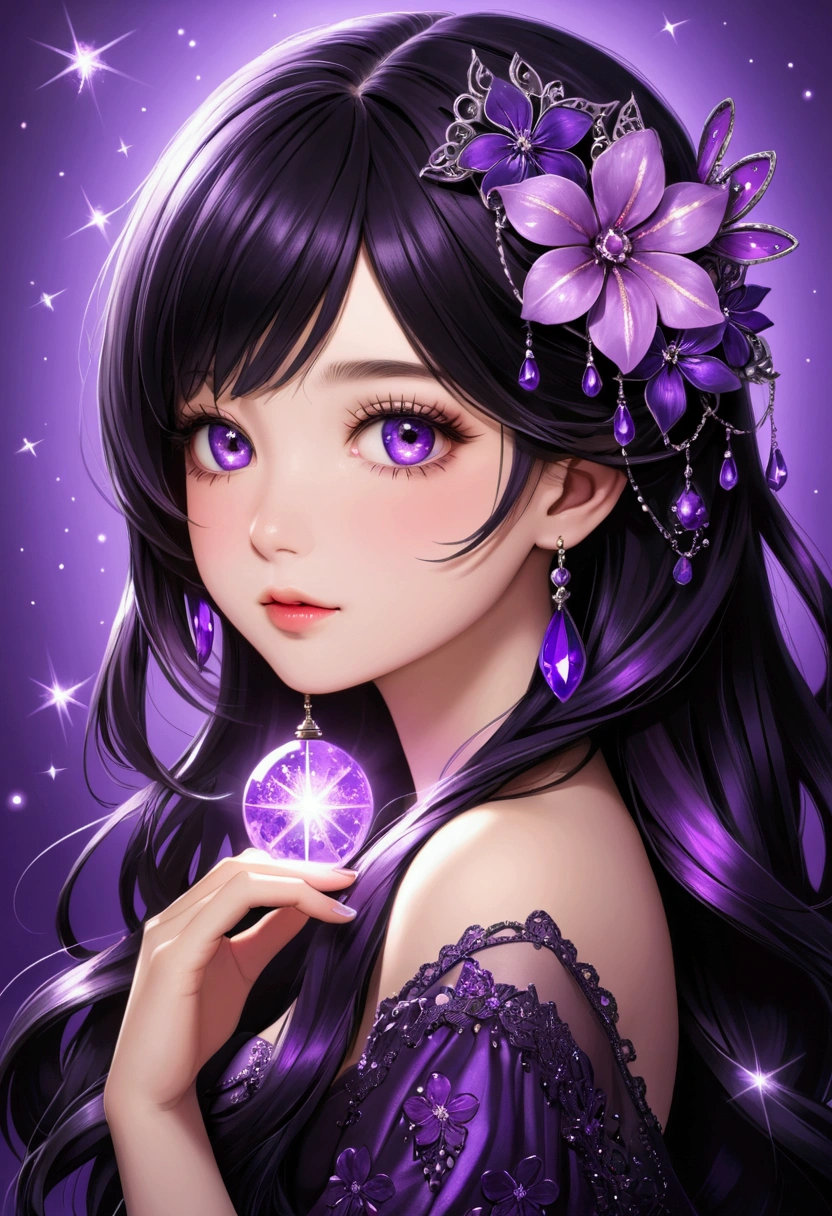 girl with purple black hair
