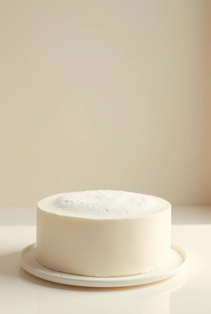 Draw a minimalist cream colored cake.
